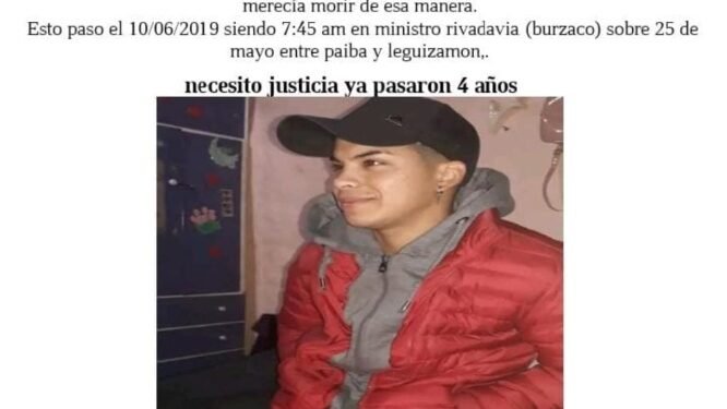 Denuncian seis años de impunidad en la causa de Jonathan Benitez, atropellado y abandonado en Burzaco